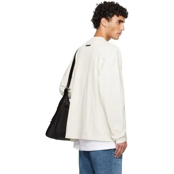 Fear of God Essentials Classic Long Sleeve Tee.Ivory. Oversized.Streetwear. Sz L - Picture 1 of 14